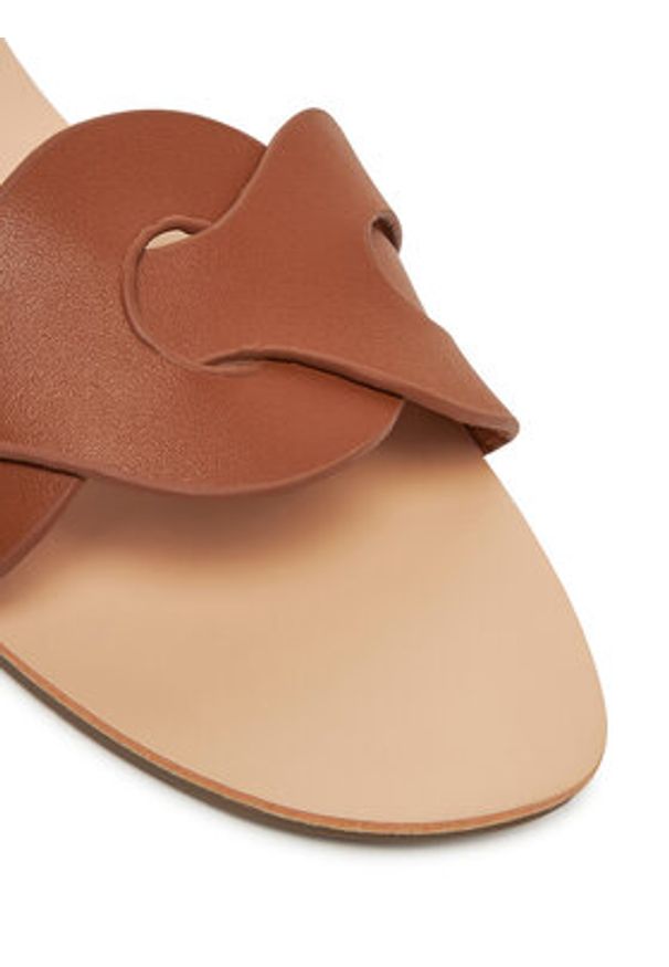 ONLY Shoes Klapki Onlfeli-6 Brązowy. Kolor: brązowy. Materiał: skóra