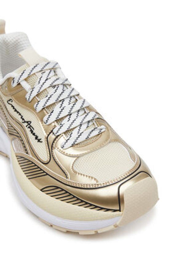 Emporio Armani Sneakersy X3X238 XR388 00194 Złoty. Kolor: złoty. Materiał: skóra