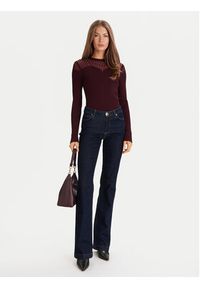 Morgan Sweter 252-MAMDO Bordowy Slim Fit. Kolor: czerwony. Materiał: wiskoza #5