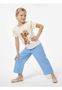 Sinsay - Jeansy wide leg w paski - niebieski. Kolor: niebieski. Wzór: paski #1