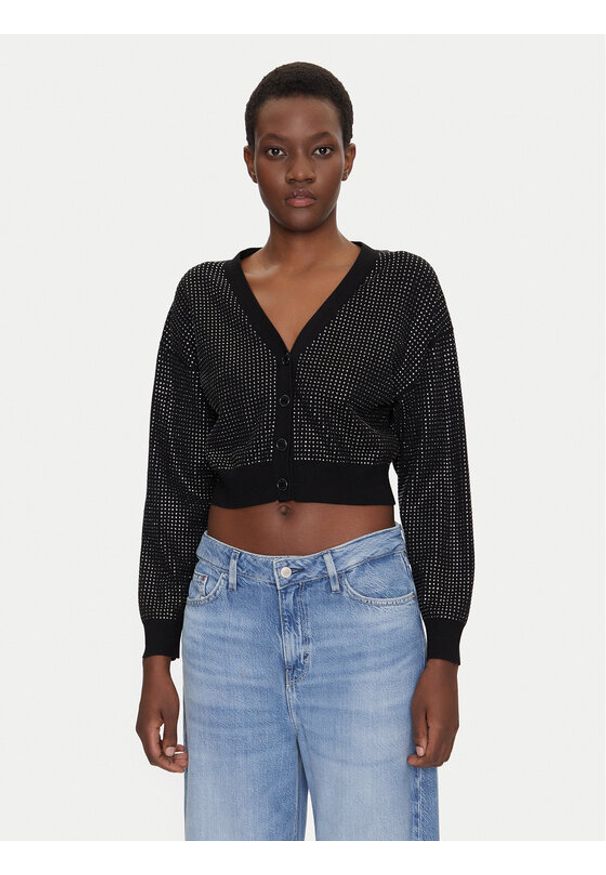 Guess Kardigan W5GR08 Z3MN2 Czarny Regular Fit. Kolor: czarny. Materiał: syntetyk