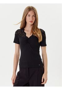 Morgan Bluzka 252-DELINE Czarny Slim Fit. Kolor: czarny. Materiał: syntetyk #1