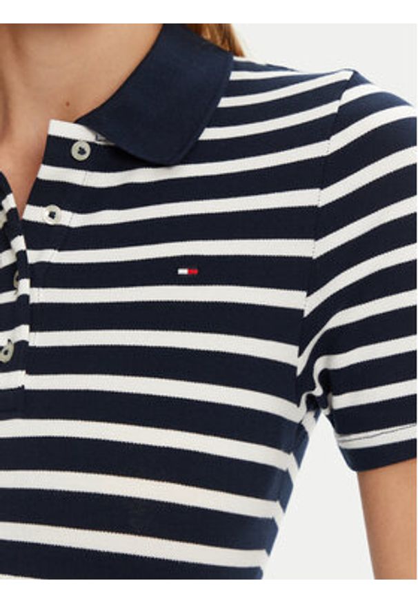 TOMMY HILFIGER - Tommy Hilfiger Polo 1985 WW0WW43225 Granatowy Slim Fit. Typ kołnierza: polo. Kolor: niebieski. Materiał: bawełna