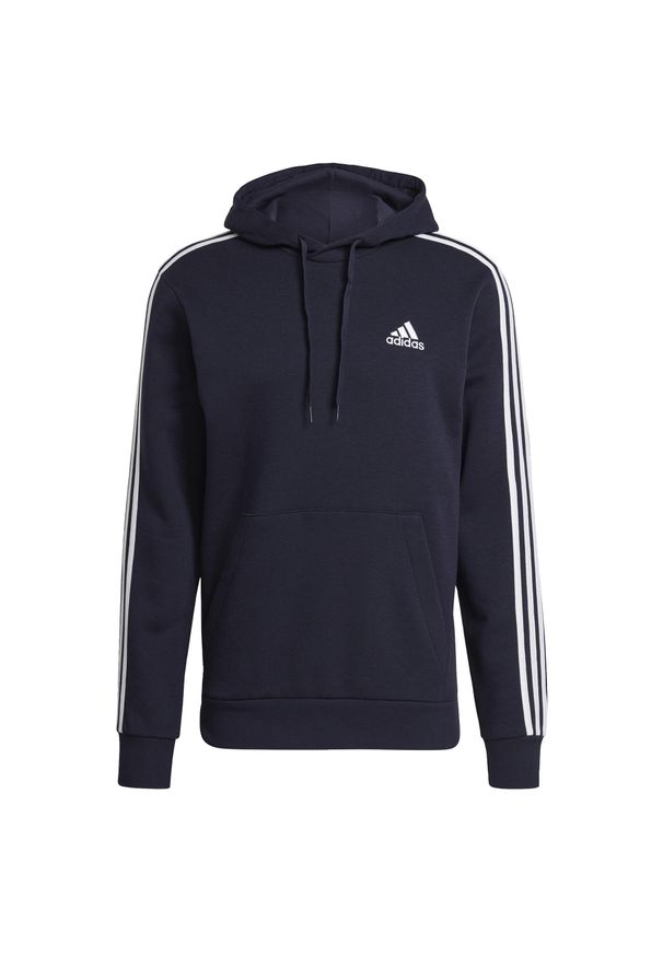 Adidas - Bluza męska adidas Essentials Fleece 3-Stripes Hoodie. Typ kołnierza: kaptur. Kolor: biały, niebieski, wielokolorowy. Materiał: bawełna, materiał