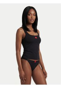 Hugo - HUGO Top 50557181 Czarny Regular Fit. Kolor: czarny. Materiał: syntetyk #1