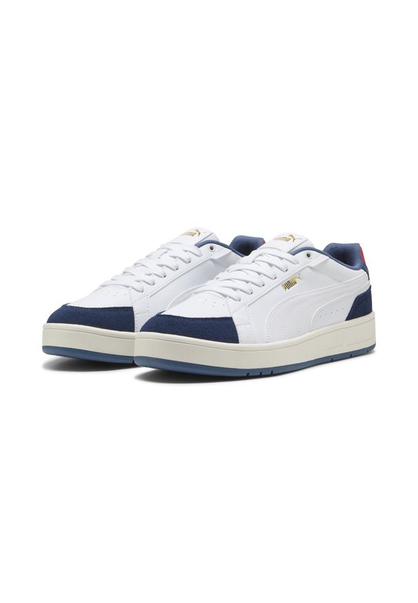 Puma - Sneakersy unisex Court Classico Sport PUMA White Persian Blue. Kolor: niebieski, wielokolorowy, biały. Materiał: zamsz. Sport: turystyka piesza