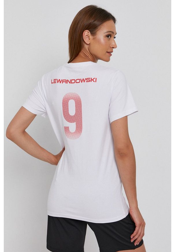 4f - 4F - T-shirt. Kolor: biały. Materiał: dzianina. Wzór: nadruk