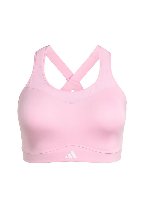 Adidas - Biustonosz TLRD Impact Training High Support. Kolekcja: plus size. Kolor: różowy. Materiał: materiał. Technologia: ClimaCool (Adidas). Sport: fitness