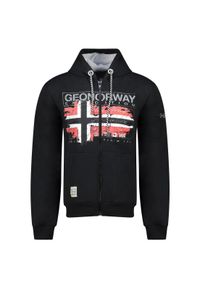 Bluza męska Geographical Norway GRUSTY BLACK DB MEN 100 z kapturem, czarna.. Typ kołnierza: kaptur. Kolor: czerwony, wielokolorowy, czarny. Materiał: poliester, bawełna. Styl: sportowy #1