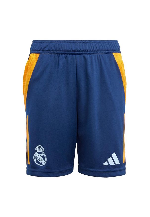 Adidas - Szorty Real Madrid Tiro 24 Competition Training Kids. Kolor: wielokolorowy, niebieski, pomarańczowy. Materiał: materiał. Sport: piłka nożna