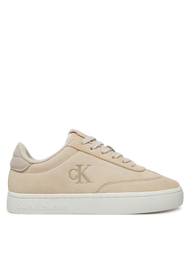 Calvin Klein Jeans Sneakersy Classic Cupsole Laceup Wt Wm YW0YW01833 Écru. Materiał: skóra, zamsz