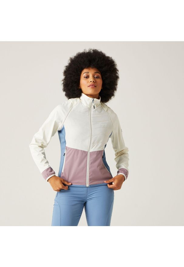 Regatta - Damska kurtka hybrydowa Steren II. Kolor: biały. Materiał: softshell. Sport: turystyka piesza