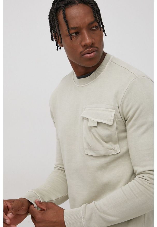 Only & Sons Bluza bawełniana męska kolor szary gładka. Okazja: na co dzień. Kolor: szary. Materiał: bawełna. Wzór: gładki. Styl: casual