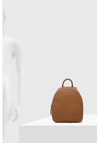 Love Moschino plecak damski kolor brązowy mały gładki. Kolor: brązowy. Wzór: gładki #6