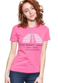 Lee - LEE T SHIRT DAMSKI SUNSET TEE CHROME PINK L42XEPNE 112109515