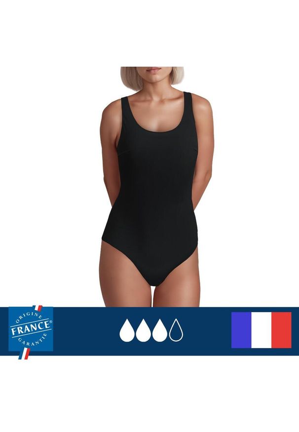 PLIM UNDERWEAR - Menstruacyjny jednoczęściowy strój kąpielowy klasyczny – duża chłonność. Kolor: czarny