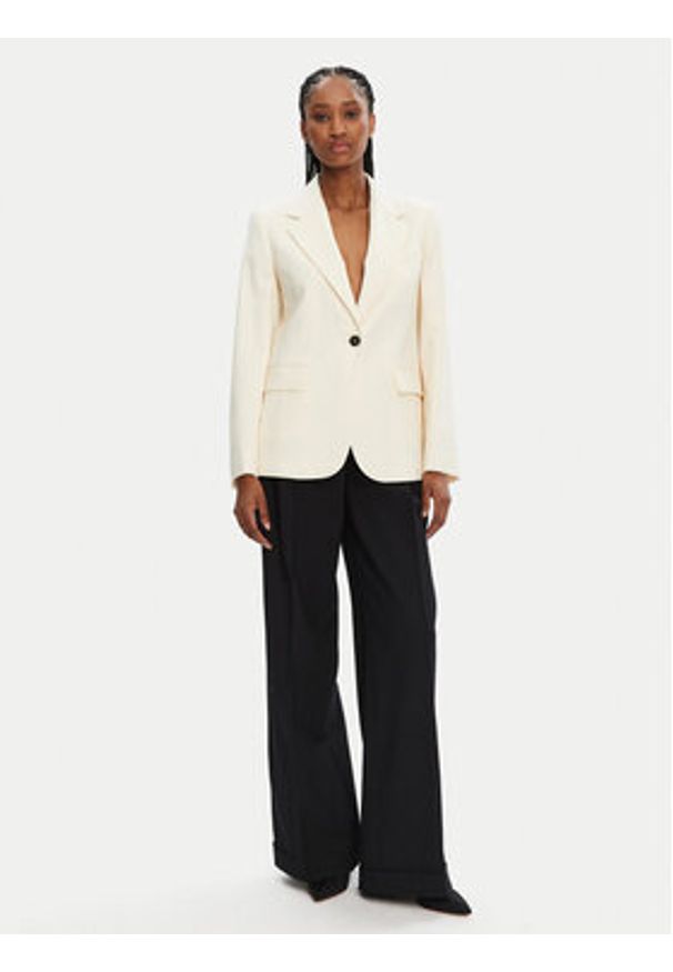 Weekend Max Mara Marynarka Lamine 2425046051 Écru Standard Fit. Materiał: wełna