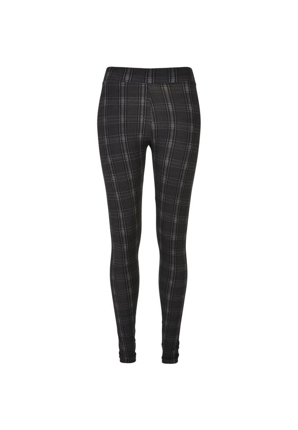 Urban Classics - Damskie Legginsy W Delikatną Kratkę. Kolor: czarny. Wzór: kratka. Sport: turystyka piesza