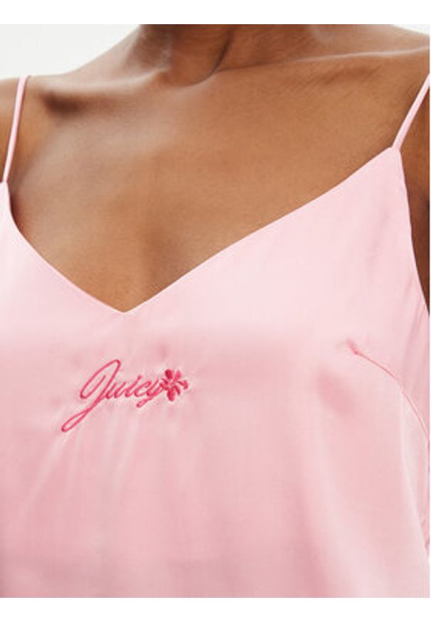 Juicy Couture Koszulka piżamowa JCLCT125511 Różowy Regular Fit. Kolor: różowy. Materiał: satyna
