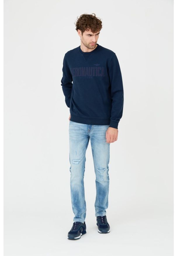 Aeronautica Militare - AERONAUTICA MILITARE Granatowa męska bluza, Rozmiar XL. Kolor: niebieski