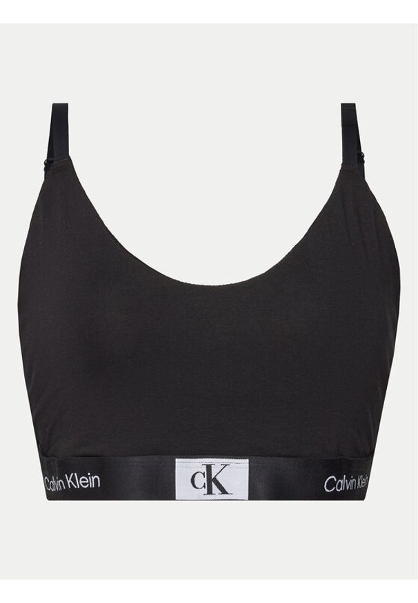 Calvin Klein Underwear Biustonosz top Unlined 000QF7225E Czarny. Kolor: czarny. Materiał: bawełna