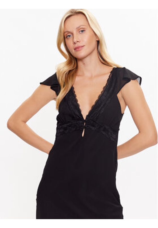 Kontatto Sukienka codzienna BO106 Czarny Regular Fit. Okazja: na co dzień. Kolor: czarny. Materiał: syntetyk. Typ sukienki: proste. Styl: casual