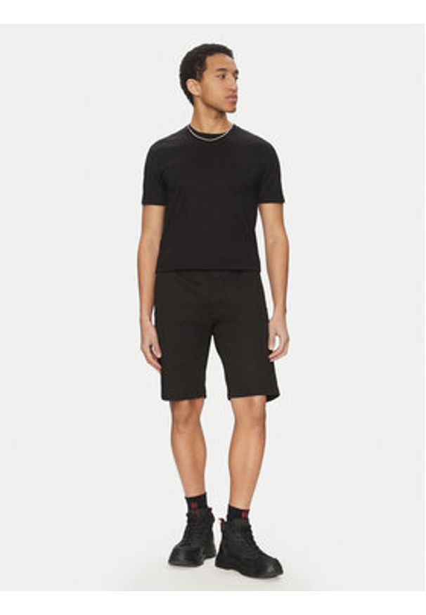 Hugo - HUGO T-Shirt Dimerstee 50542969 Czarny Slim Fit. Kolor: czarny. Materiał: bawełna