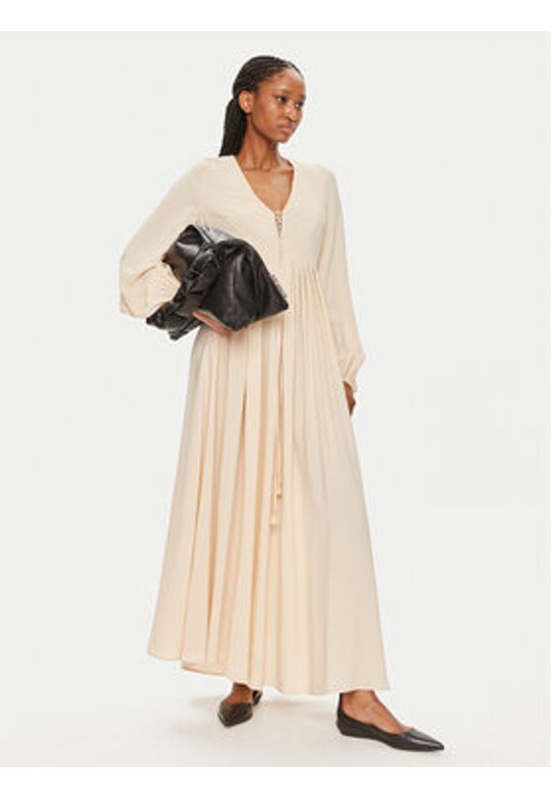 Weekend Max Mara Sukienka wieczorowa Guelfi WEEKEND MAX MARA-2415221052 Beżowy Regular Fit. Kolor: beżowy. Materiał: syntetyk. Styl: wizytowy