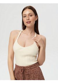 Sinsay - Top z koronką - wielobarwny. Materiał: koronka. Wzór: koronka #1