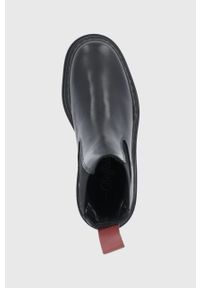 Buffalo Sztyblety skórzane damskie kolor czarny na platformie. Nosek buta: okrągły. Kolor: czarny. Materiał: guma. Obcas: na obcasie, na platformie. Wysokość obcasa: niski #4