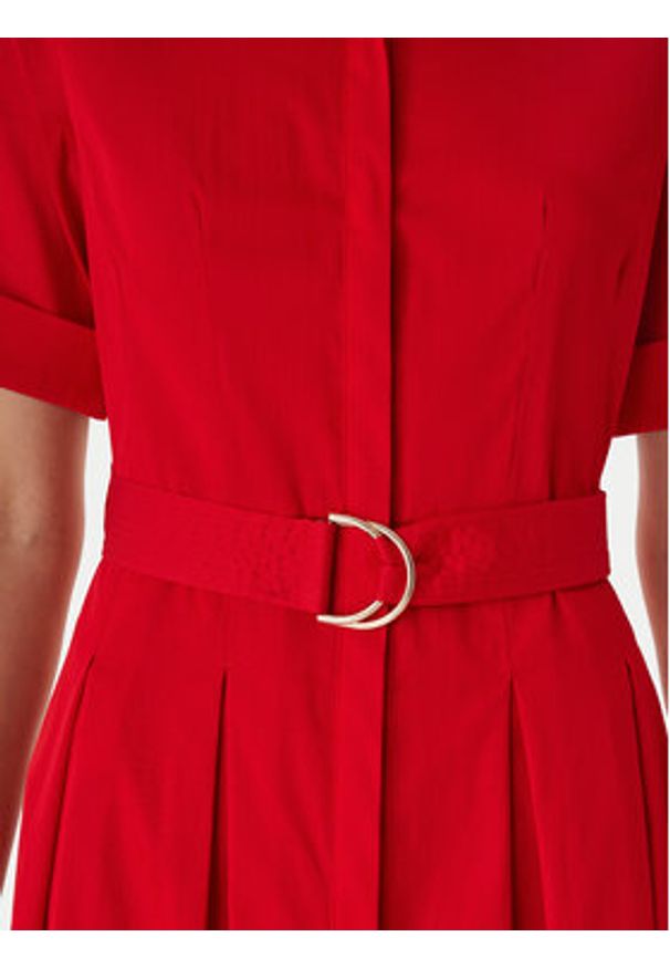 LOLA CASADEMUNT Sukienka koszulowa LS2616089 Czerwony Regular Fit. Kolor: czerwony. Materiał: bawełna. Typ sukienki: koszulowe