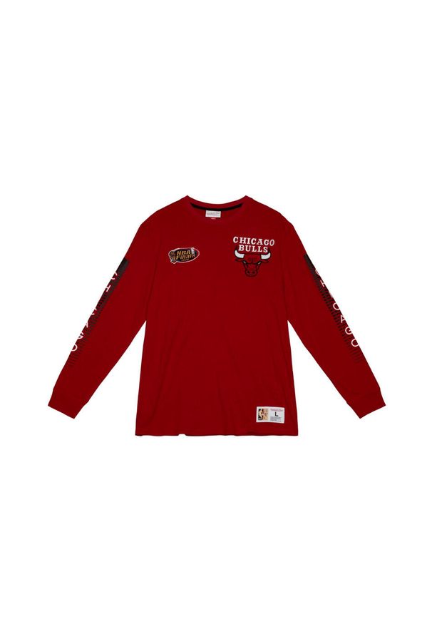 Koszulka z długim rękawem Mitchell & Ness Chicago Bulls. Kolor: czerwony. Długość rękawa: długi rękaw. Długość: długie. Styl: sportowy