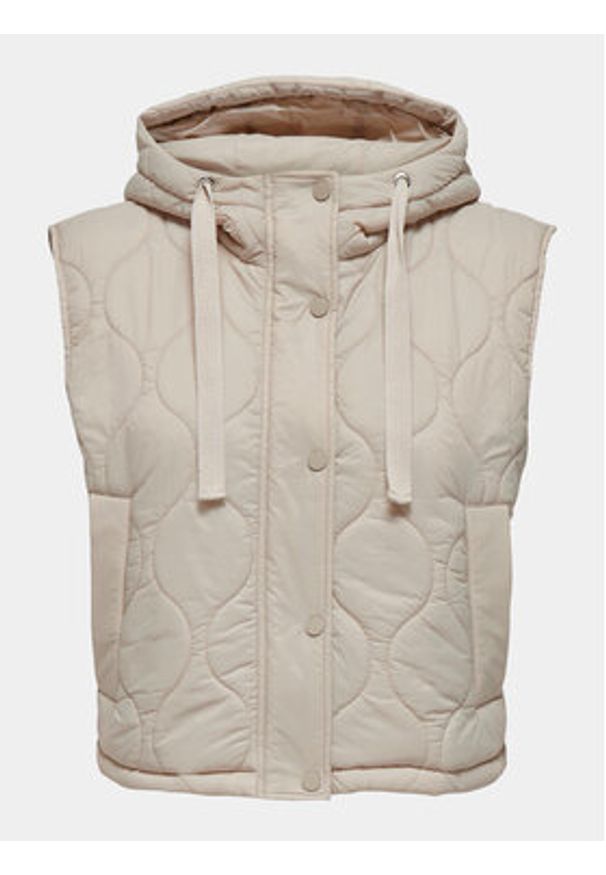 only - ONLY Bezrękawnik Valentina 15315383 Écru Regular Fit. Materiał: syntetyk. Długość rękawa: bez rękawów