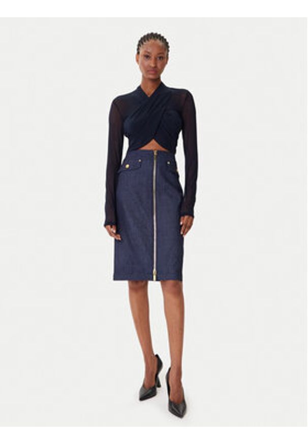 Marciano Guess Spódnica jeansowa 5YPD40 7457A Granatowy Slim Fit. Kolor: niebieski. Materiał: syntetyk