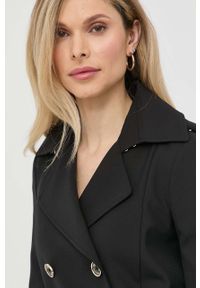 Patrizia Pepe płaszcz damski kolor czarny przejściowy dwurzędowy. Kolor: czarny. Styl: klasyczny #3