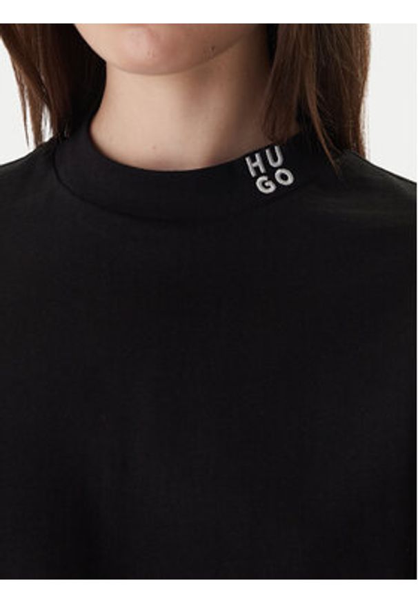 Hugo - HUGO T-Shirt Damelody 50561189 Czarny Regular Fit. Kolor: czarny. Materiał: bawełna