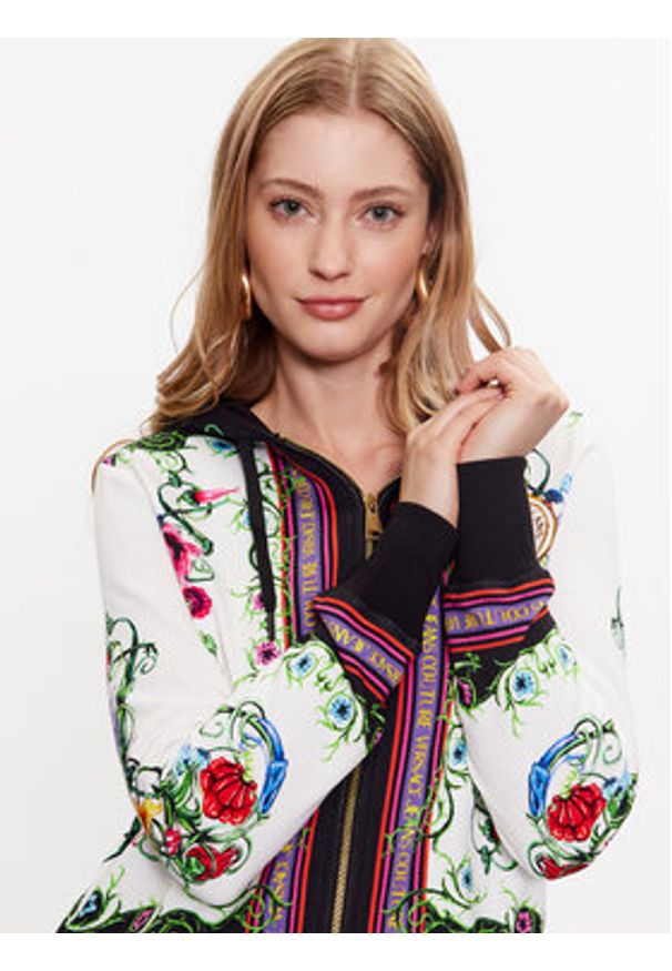 Versace Jeans Couture Bluza 74HAI3A6 Biały Regular Fit. Typ kołnierza: kołnierzyk włoski. Kolor: biały. Materiał: bawełna