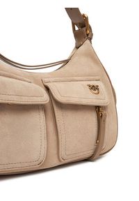 Pinko - PINKO Torebka Cargo Bag Classic PE 25 PLTT 102794 A29N Beżowy. Kolor: beżowy. Materiał: skórzane, zamszowe #4