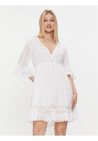 Iconique Sukienka letnia Giorgia IC24-002 Biały Regular Fit. Kolor: biały. Materiał: bawełna. Sezon: lato