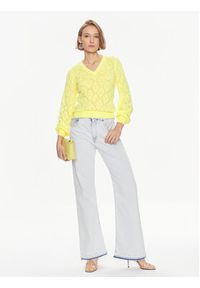TwinSet - TWINSET Sweter 241TP3074 Żółty Regular Fit. Kolor: żółty. Materiał: bawełna #5
