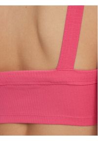 Tommy Jeans Top Badge DW0DW17395 Różowy Slim Fit. Kolor: różowy. Materiał: bawełna
