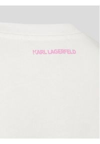 Karl Lagerfeld - KARL LAGERFELD Bluza Future Logo 225W1804 Écru Regular Fit. Typ kołnierza: dekolt w karo. Materiał: bawełna #6