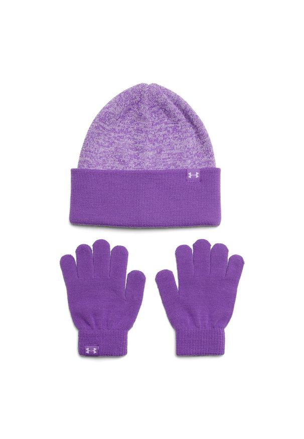 Komplet czapka zimowa i rękawiczki dziewczęce Under Armour G Beanie/Glove Combo - różowy. Kolor: różowy. Materiał: akryl, dzianina. Sezon: zima