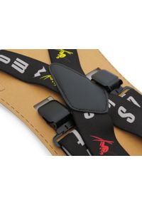 Modini - Szerokie czarne narciarskie szelki do spodni - T35. Kolor: czarny. Materiał: skóra, guma #1