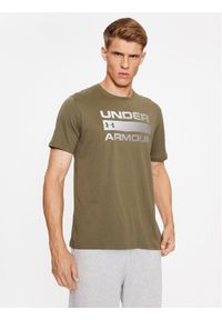 Under Armour T-Shirt Ua Team Issue Wordmark Ss 1329582 Khaki Loose Fit. Kolor: brązowy. Materiał: bawełna, syntetyk