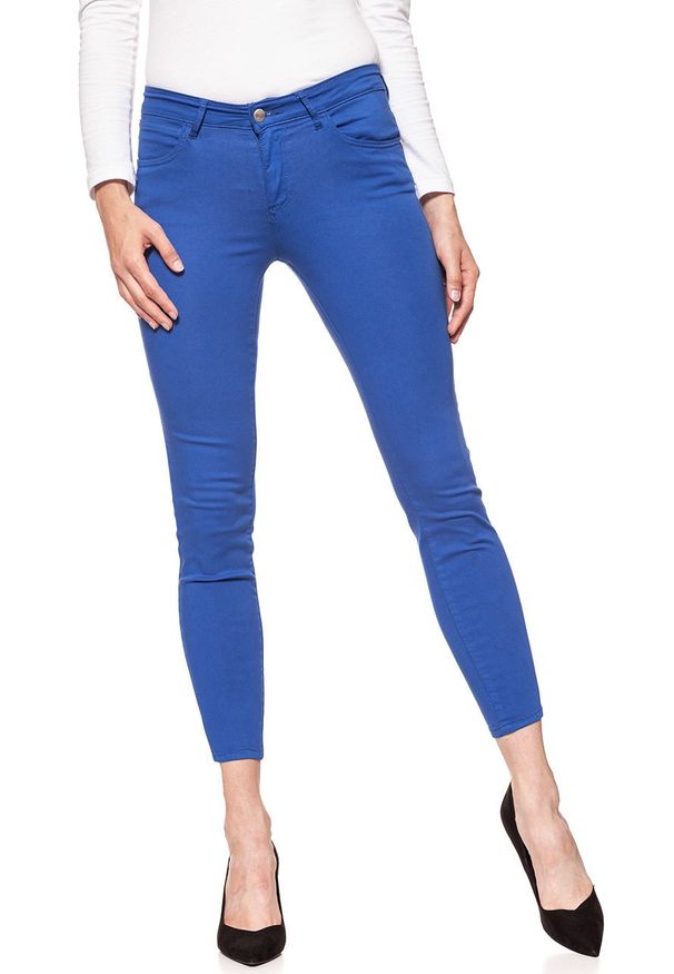 Wrangler - SPODNIE WRANGLER DAMSKIE SKINNY CROP TURKISH SEA W28MHL291. Materiał: materiał