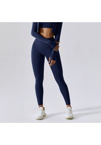 Intica - Legginsy treningowe z wysokim stanem do ćwiczeń Diega. Stan: podwyższony. Kolor: niebieski. Materiał: materiał. Sport: fitness