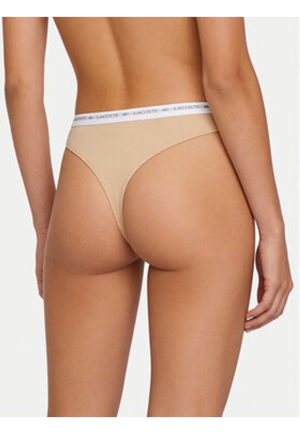 Lacoste Komplet stringów 8F1341 Kolorowy. Materiał: bawełna. Wzór: kolorowy