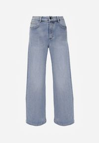 Renee - Niebieskie Jeansy High Waist Wide Leg z Bawełną Conana. Stan: podwyższony. Kolor: niebieski. Styl: klasyczny #4