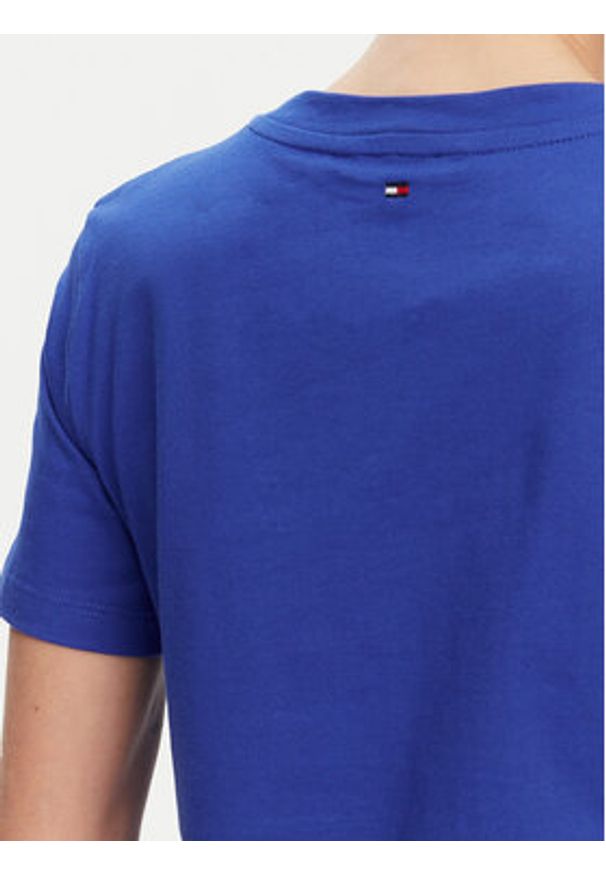 TOMMY HILFIGER - Tommy Hilfiger T-Shirt WW0WW45522 Niebieski Regular Fit. Kolor: niebieski. Materiał: bawełna